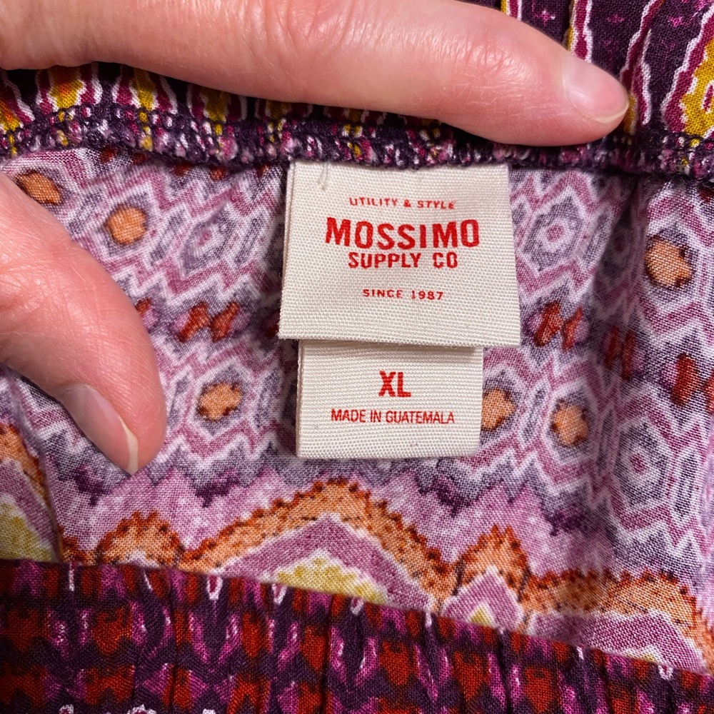 Mossimo Aztec Pattern Tiered Maxi Skirt Drawstring Waist Size XL - Picture 4 of 6